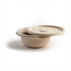 500ml Bowls & Cups Round Bottom Bagasse (ANTI - LEAK)